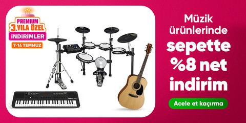 Müzik ürünlerinde  sepette %10 net indirim