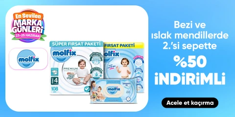 Bezi ve ıslak mendillerde 2.’si sepette %50 indirimli