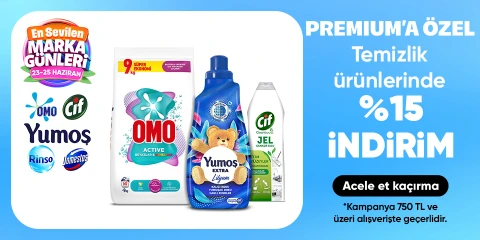 Temizlik ürünlerinde Premium’a özel 750 TL’ye %15 indirim