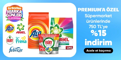 Süpermarket ürünlerinde Premium’a özel 750 TL’ye %15 indirim