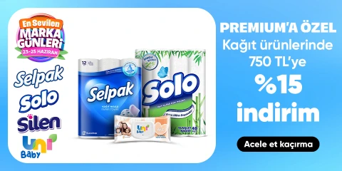 Kağıt ürünlerinde Premium’a özel 750 TL’ye %15 indirim