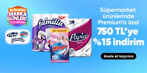 Süpermarket ürünlerinde Premium’a özel 750 TL’ye %15 indirim