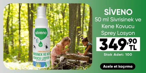 Siveno Sivrisinek ve Kene Kovucu Sprey Losyon Bitkisel Tüm Vücut İçin Seyahat Tatil Boy 50 ml 289.90TL