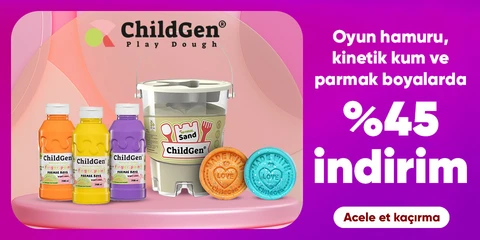 ChildGen Play Dough Oyun Hamuru, Kinetik Kum ve Parmak Boyalarda %45 İndirim!