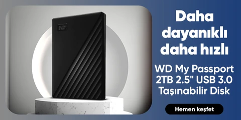 WD My Passport 2TB 2.5" USB 3.0 Taşınabilir Disk