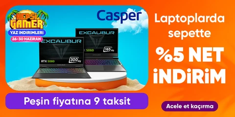 RTX50 Serili Excalibur Laptoplarda Sepette %5 Net İndirim