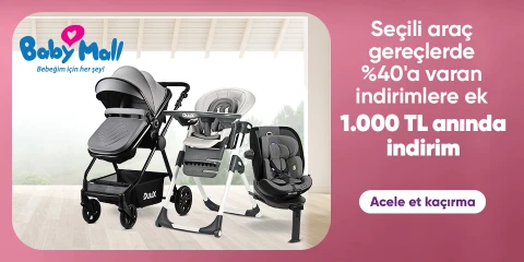 Babymall Seçili Araç Gereçlerde %40'a varan indirime ek 1000 tl kupon