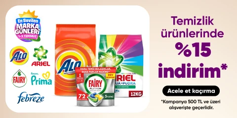 Temizlik ürünlerinde  %15 indirim*
