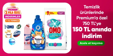 Temizlik ürünlerinde  Premium’a özel 750 TL’ye 150 anında TL indirim