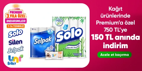 Kağıt ürünlerinde  Premium’a özel 750 TL’ye 150 anında TL indirim
