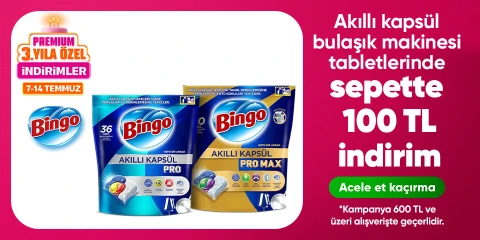 Akıllı kapsül bulaşık makinesi tabletlerinde  sepette 100 TL indirim*