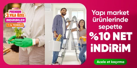 Yapı Market ürünlerinde sepette %10 Net İndirim