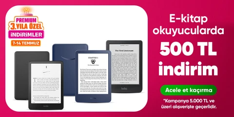 E-kitap okuyucularda  500 TL indirim