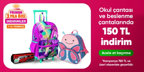 Okul Çantası ve Beslenme Çantalarında 750 TL'ye 150 TL İndirim!
