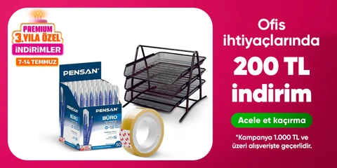 Ofis İhtiyaçlarında 1000 TL ve üzerine 200 TL İndirim!