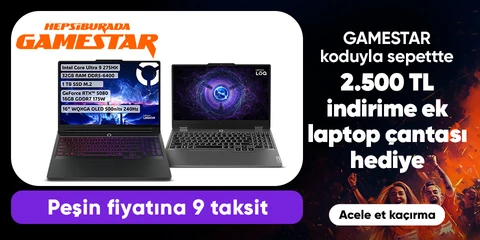 GAMESTAR koduyla  sepettte 2.500 TL indirime ek  laptop çantası hediye