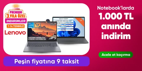 Notebook'larda  1.000 TL anında indirim