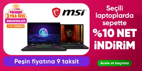 Laptoplarda  sepette %10 net indirim