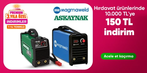 Askaynak Magmaweld Markalı Hırdavat Ürünlerinde 10000 TL'ye 150 TL İndirim
