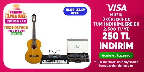 Müzik ürünlerinde tüm indirimlere ek 2.500 TL'ye 250 TL indirim