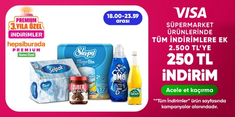 Süpermarket ürünlerinde  tüm indirimlere ek 2.500 TL'ye 250 TL indirim
