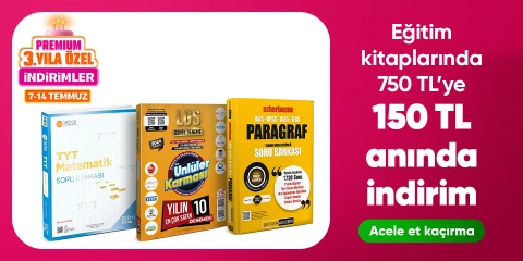 Eğitim kitaplarında  750 TL'ye 150 TL anında indirim