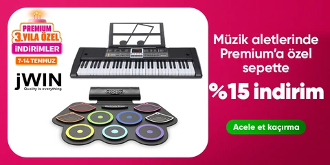 Müzik aletlerinde  Premium’a özel sepette %15 indirim