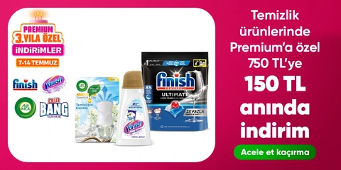 Temizlik ürünlerinde  Premium’a özel 750 TL’ye 150 TL anında indirim