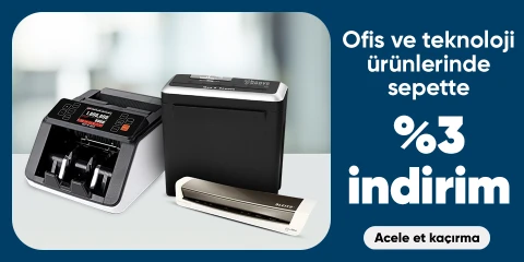 Ofis ve Teknoloji ürünlerinde sepette %3 İndirim!