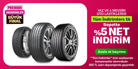 Yaz ve 4 mevsim oto lastiklerde sepette %5 indirim