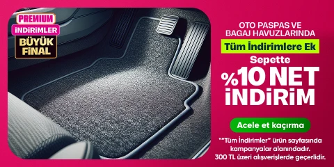 Oto paspas ve bagaj havuzlarında sepette %10 indirim