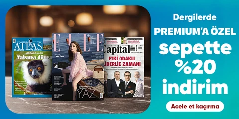 Dergilerde  Premium'a özel sepette %20 indirim