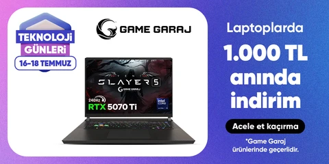 Game Garaj Laptoplarında 1000 TL Kupon Fırsatı