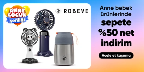 Robeve Anne Bebek Ürünlerinde Sepette Net %50 İndirim