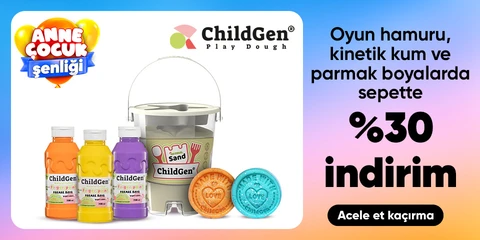 ChildGen Play Dough Oyun Hamuru, Kinetik Kum ve Parmak Boyalarda Sepette %30 İndirim
