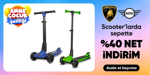 Lamborghini & Mini Cooper Markalı Scooterlarda Sepette Net %40 İndirim