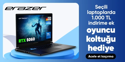 Seçili laptoplarda   1.000 TL indirime ek  oyuncu koltuğu hediye