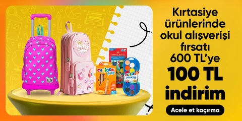 Erken Okul Alışverişi 100 TL indirim *600 TL ve üzeri alışverişlerde geçerlidir.