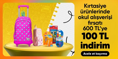 Erken Okul Alışverişi 100 TL indirim *600 TL ve üzeri alışverişlerde geçerlidir.