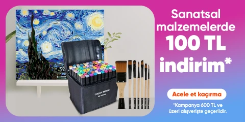 Sanatsal malzemelerde 600 TL'ye 100 TL İndirim!