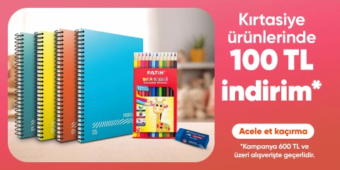 Kırtasiye Ürünlerine Özel 600 TL'ye 100 TL İndirim!