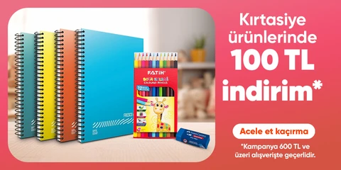 Kırtasiye Ürünlerine Özel 600 TL'ye 100 TL İndirim