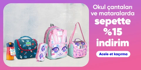 Okul Çantaları ve Mataralarda Sepette %15 İndirim!