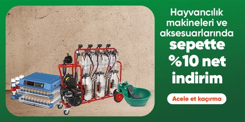 Hayvancılık Makineleri ve Aksesuarlarında Sepette Net %10 İndirim