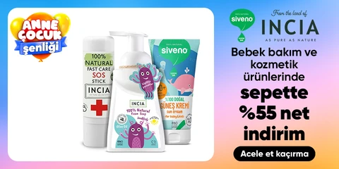 INCIA ve Siveno Bebek Bakım ve Kozmetik Ürünlerinde Sepette Net %55 İndirim