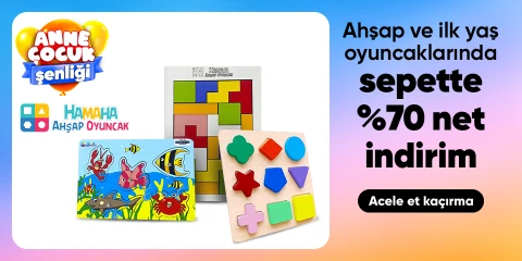 Hamaha Ahşap ve İlk Yaş Oyuncaklarında Sepette Net %70 İndirim