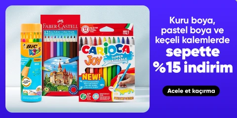 Kuru Boya,Pastel Boya ve Keçeli Kalemlerde Sepette %15 İndirim