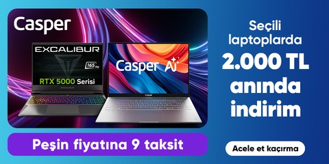 Seçili laptoplarda  2.000 TL anında indirim