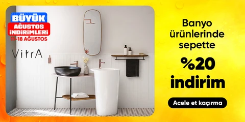 VitrA Banyo Ürünlerinde Sepette %20 İndirim