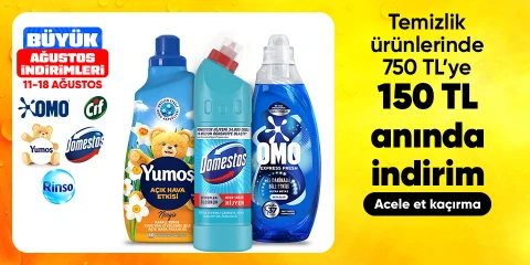 Temizlik ürünlerinde 750 TL' ye 150 TL anında indirim